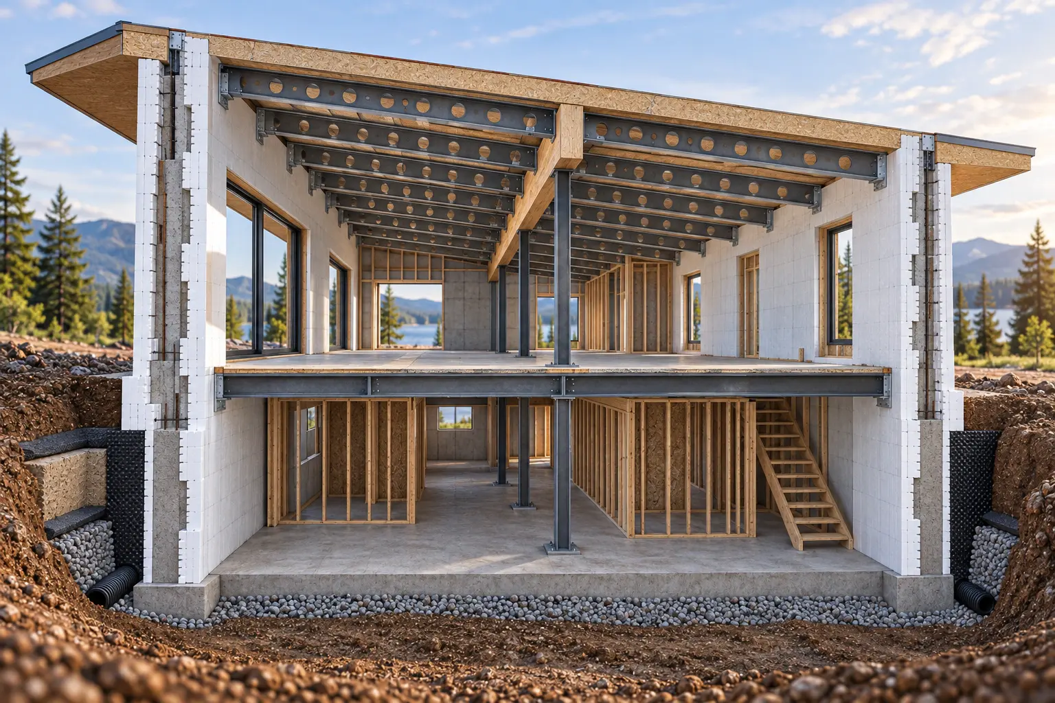 ICF foundation and full home application visual.
