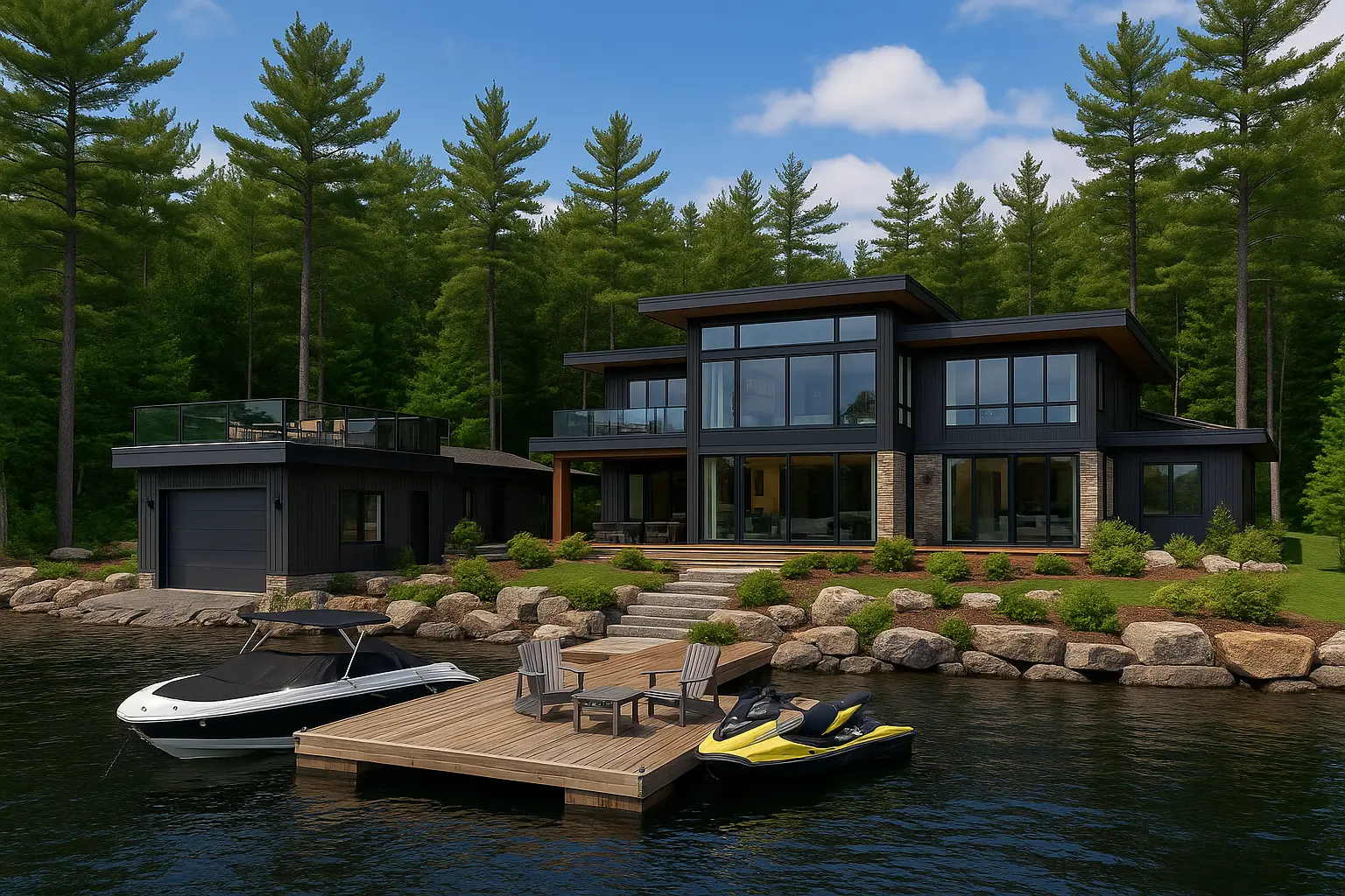ConstructionX Muskoka custom home and cottage planning visual.