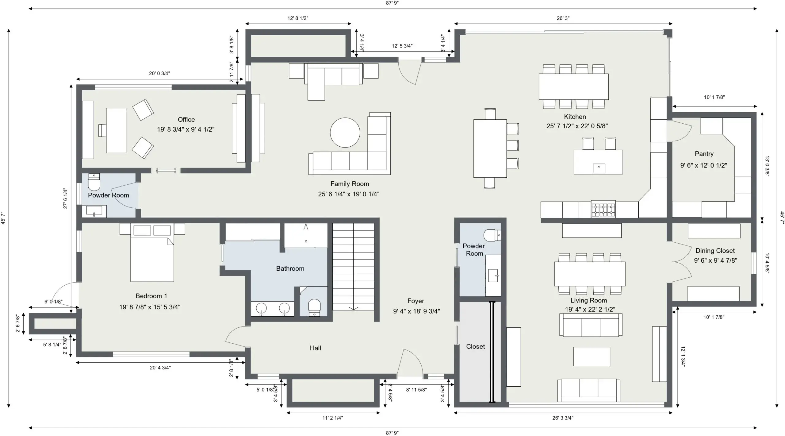 The main level organizes everyday life around the kitchen, gathering areas, bedroom zones, garage access, and outdoor connection. It is built to feel open where people gather and protected where privacy matters.