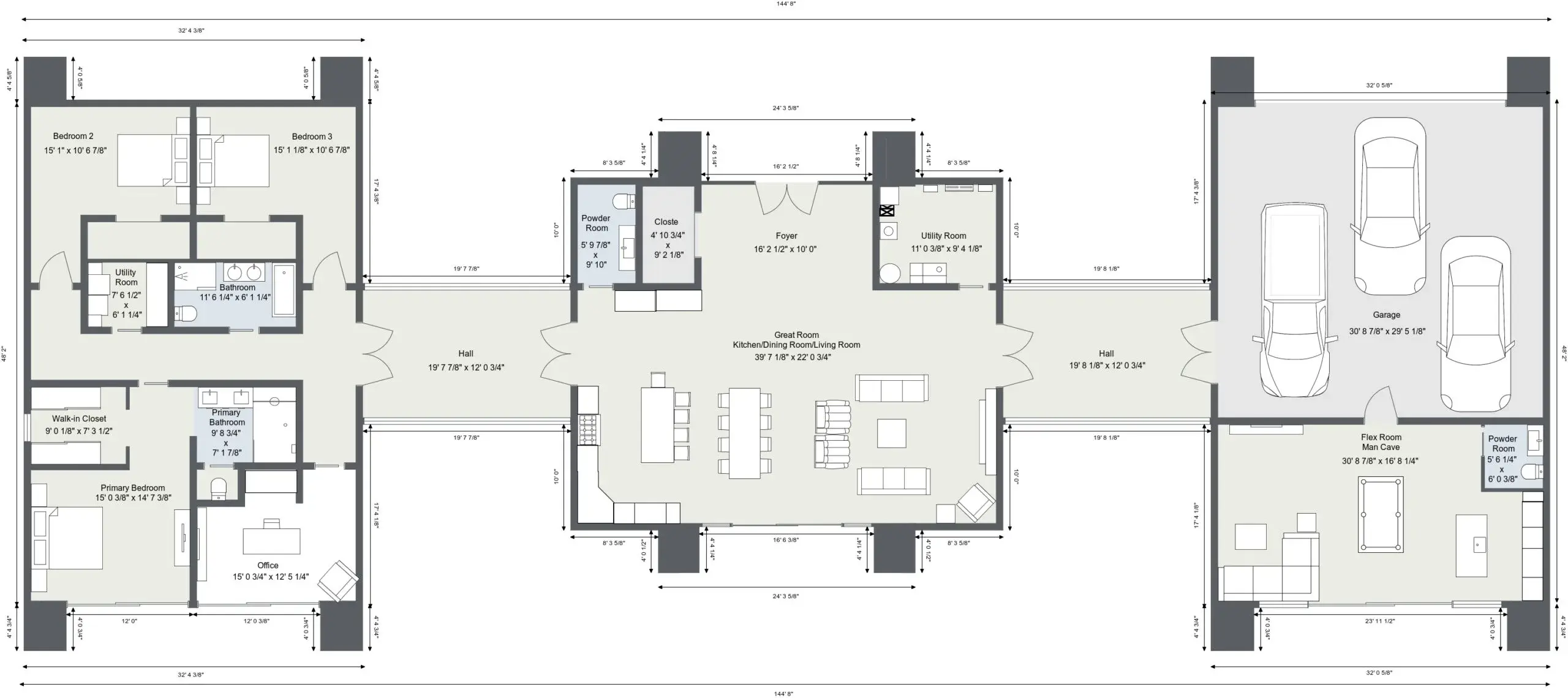 Scandinavian Modern main floor plan layout reference.