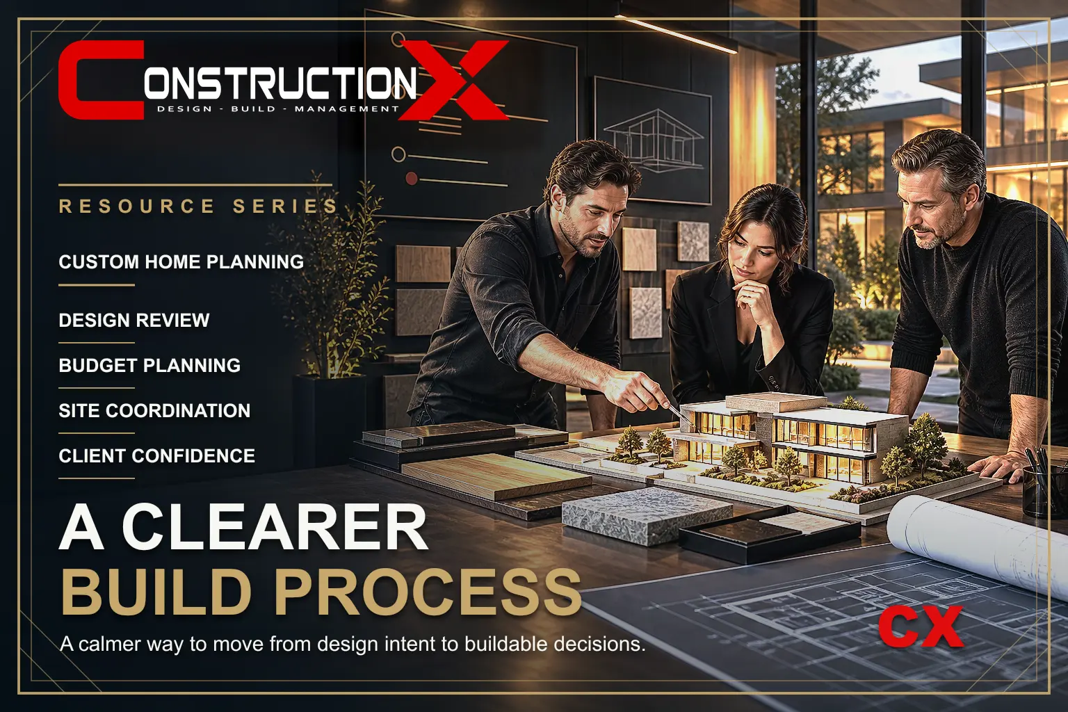 ConstructionX article illustration: Exploring Custom Home Building with a Clearer Process.