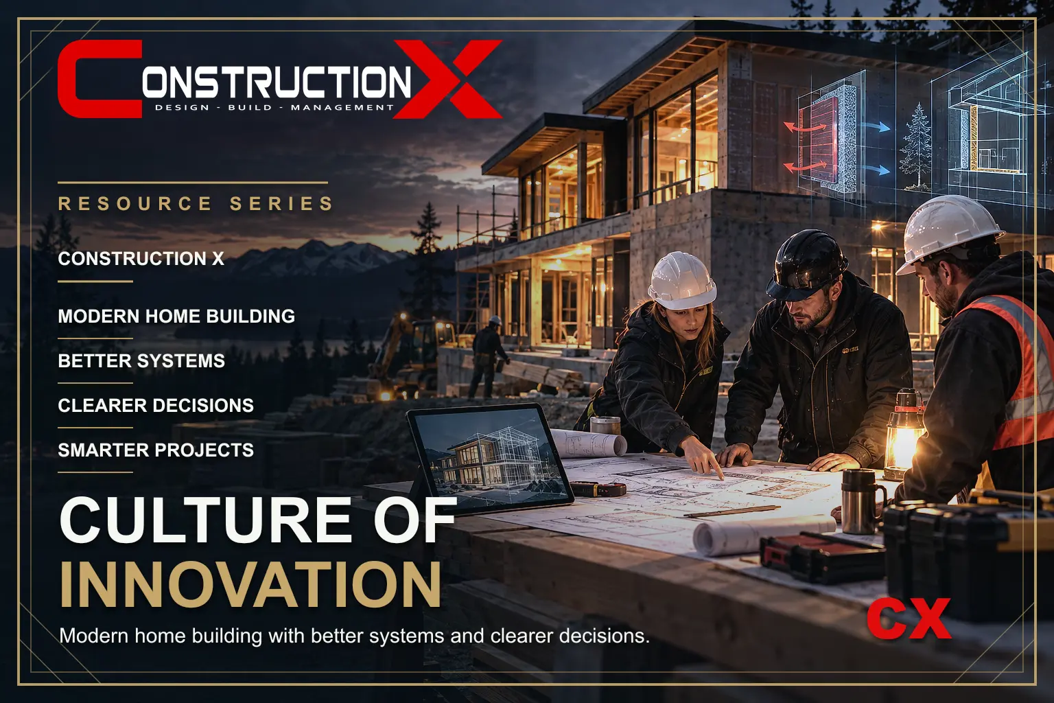 ConstructionX article illustration: A Culture of Innovation in Modern Home Building.