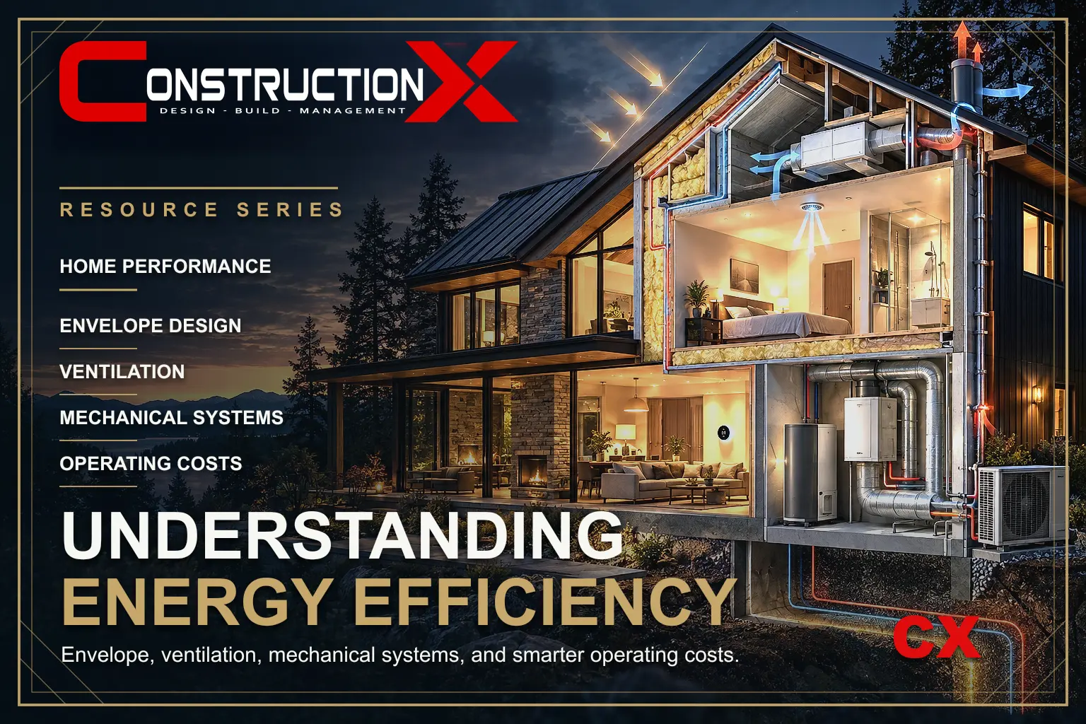 ConstructionX article illustration: Understanding Energy Efficiency in Custom Homes.